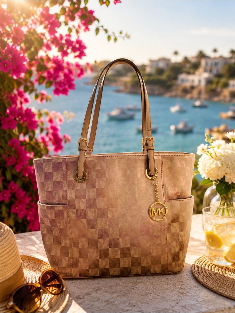 Michael Michael Kors Woven Rose Gold With Shimmer Color Like New